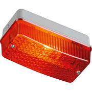 Knightsbridge 230V IP65 100W max ES E27 Bulkhead with Clear Prismatic Diffuser and Aluminium