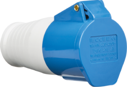 Knightsbridge 240V IP44 16A Connector 2P+E - Blue