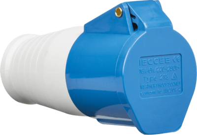 Knightsbridge 240V IP44 16A 2P+E 3 Way Splitter - Blue