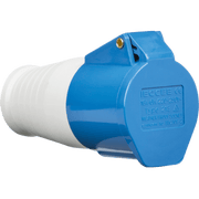 Knightsbridge 240V IP44 16A Angled Surface Mount Socket 2P+E - Blue
