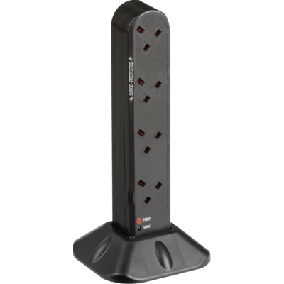 Knightsbridge 6 Gang Protected Extension Lead 13 Amp with Neon 2m