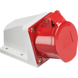 Knightsbridge 415V IP44 16A Angled Surface Mount Socket 3P+N+E - Red