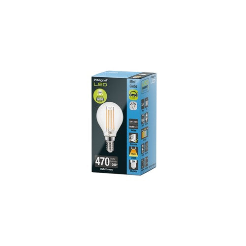 OMNI FILAMENT GOLF BALL BULB E14 470LM 3.4W 2700K DIMMABLE 320 BEAM CLEAR FULL GLASS INTEGRAL