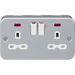 Knightsbridge Metal Clad 13A 2G DP Switched Socket