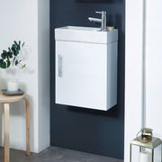 Lanza Cloakroom Wall Cabinet & Basin no tap included