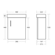 Lanza Cloakroom Wall Cabinet & Basin no tap included