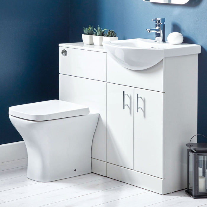 Lanza Polar White 550 Basin & Floor Cabinet tap not included