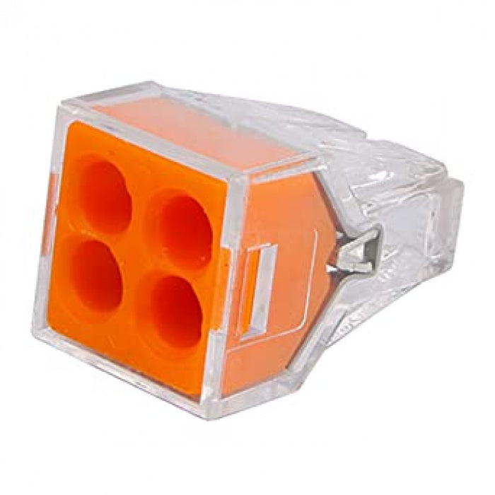 WAGO 4 PUSHWIRE CONNECTOR 2.5MM ORANGE - Box of 100Pcs