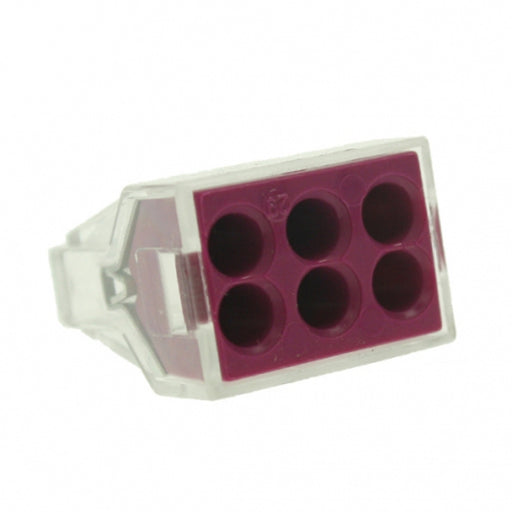 WAGO PUSHWIRE 6 CONNECTOR 2.5MM LILAC - Box of 50Pcs