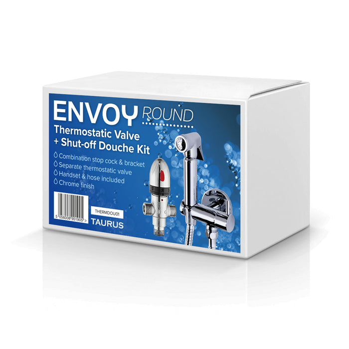 Envoy Round Thermostatic Valve With Shut-Off Douche Kit