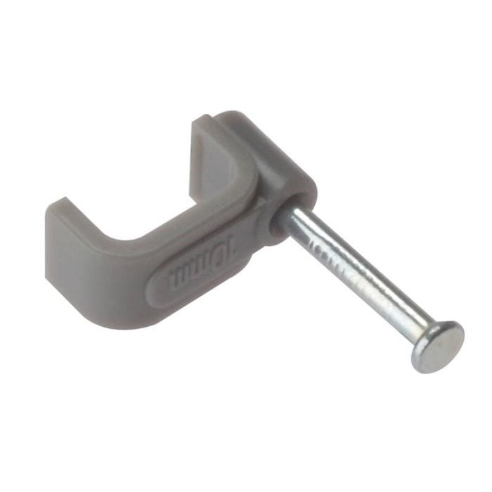 Cable Clip Flat Grey 6mm 100pcs