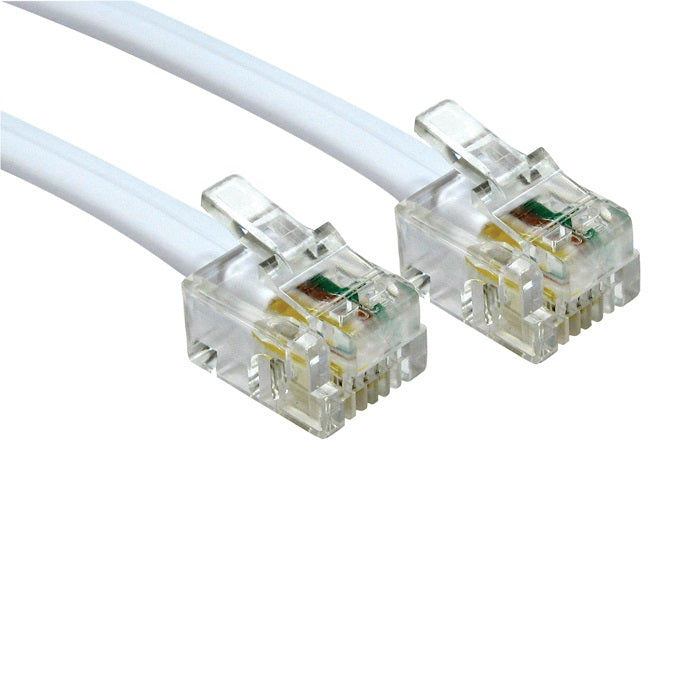 Electrovision White RJ11-RJ11 ADSL Modem Cable 5M