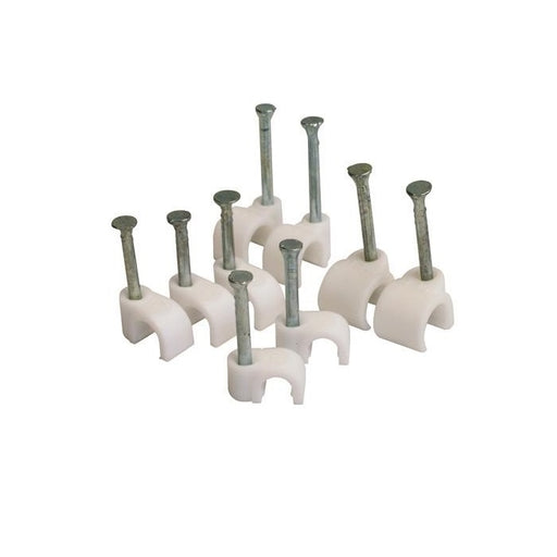 CED 7mm Round Cable Clips White