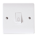 Click Scolmore Curva CCA027 1 Gang Retractive Bell Switch 10AX - Polar White