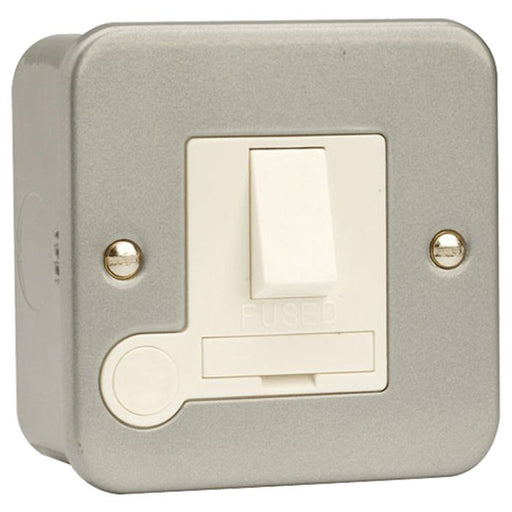 Click Scolmore Metal Clad 13A DP Switched Fused Spur + Flex Outlet - No Knockouts CL051B