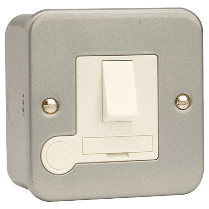 Click Scolmore Metal Clad 13A DP Switched Fused Spur + Flex Outlet - No Knockouts CL051B