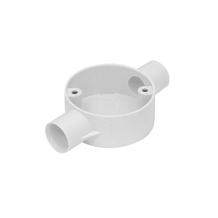 PVC CONDUIT BOX 20MM 2WAY WHITE