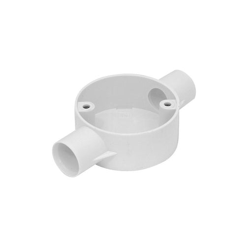 PVC CONDUIT BOX 20MM 2WAY WHITE