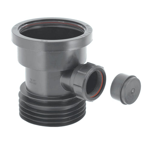 McAlpine Black Drain Connector with Boss DC1-BL-BO