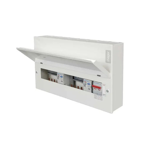 Hager 6+6 Dual 100A RCD Split Load Metal Clad Consumer Unit