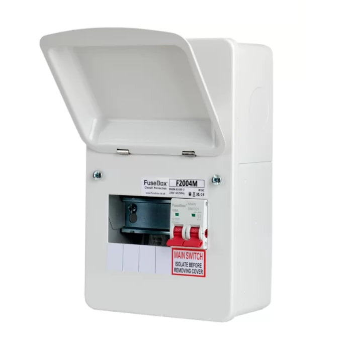 FuseBox F2004M Metal 100A Main Switch Borad-4 Way UK | APM Electricals ...