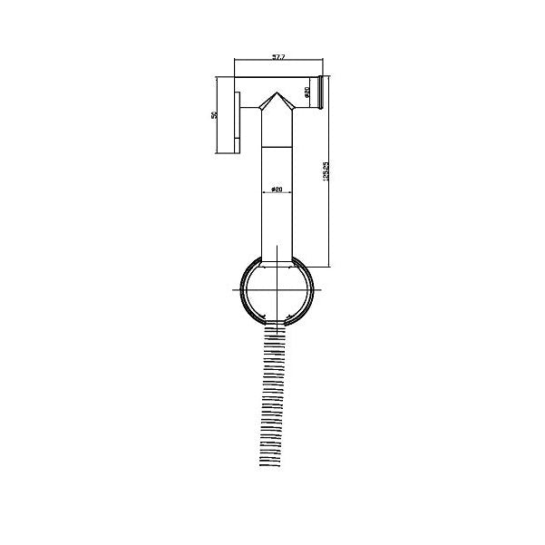 SCUDO Black Thermostatic Vertical Valve and Douche Handset