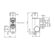 SCUDO Black Thermostatic Vertical Valve and Douche Handset