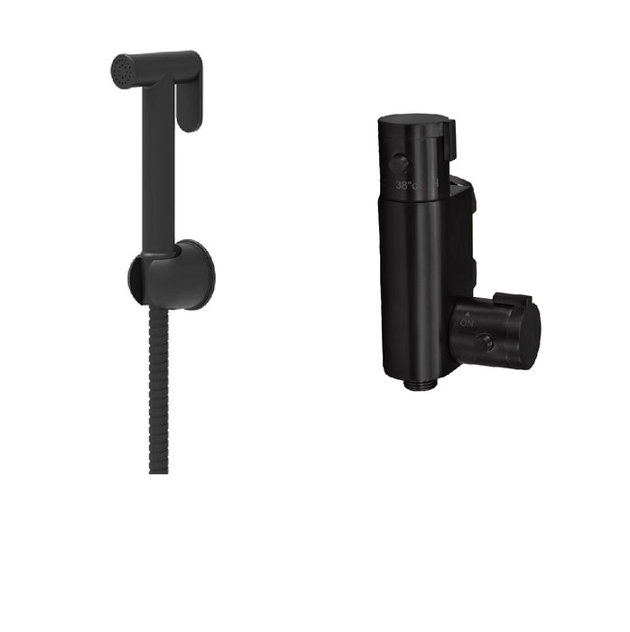 SCUDO Black Thermostatic Vertical Valve and Douche Handset