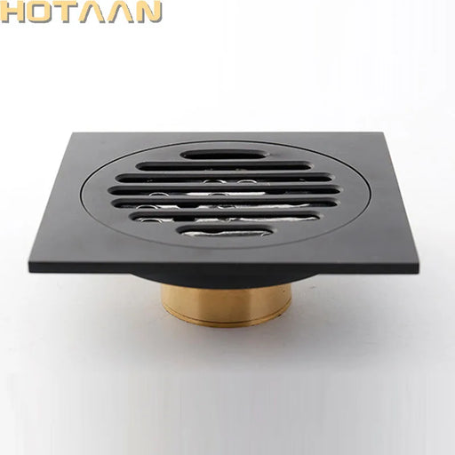 10cm Matte Black Floor Shower Drainer