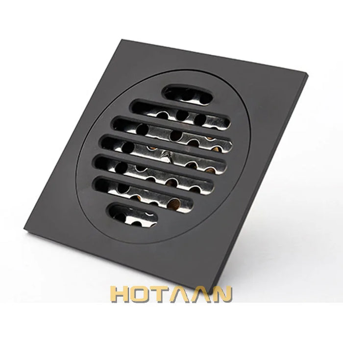 10cm Matte Black Floor Shower Drainer