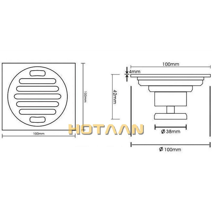 10cm Chrome Floor Shower Drainer