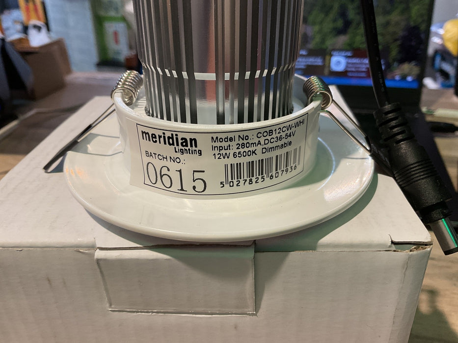 12W COM DIM DOWNLIGHT 6500K COB12CW-WHI COMPACT DIMMABLE