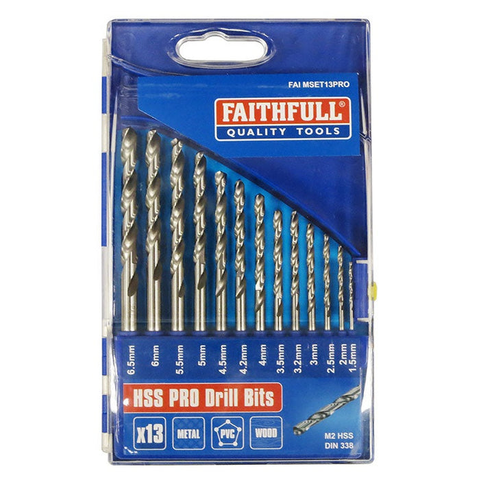 Faithfull HSS Drill Bit Set 1.5x6.5mm 13 pcs
