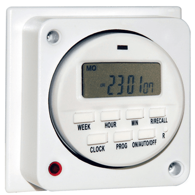 Flush Immersion Heater Timer Electronic 7 Day/24 Hours 16A
