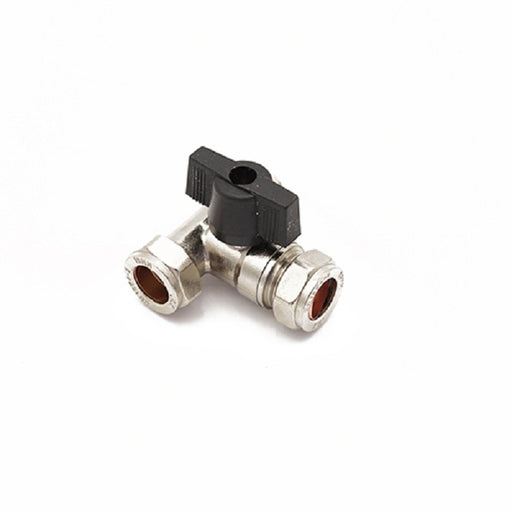 Primaflow 15mm Chrome Plated Brass Tee Isolating Valve