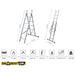 DraBest Multi-Functional 3-Way Step Ladder - Lightweight, Compact and Versatile – Step Ladder – Lightweight Step Ladder – Foldable Ladder for Home – 45x178x18cm