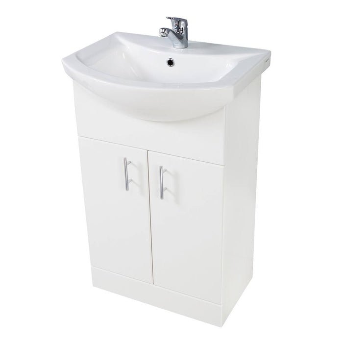 Lanza Polar White 550mm Floor Standing Basin Cabinet — Collection Only, SPECIAL OFFER
