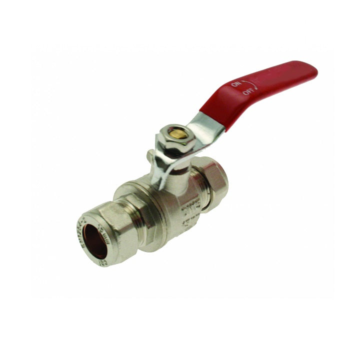 Embrass Peerless Lever Ball Valve Red Handle 28mm