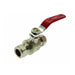 Embrass Peerless Lever Ball Valve Red Handle 28mm WRAS