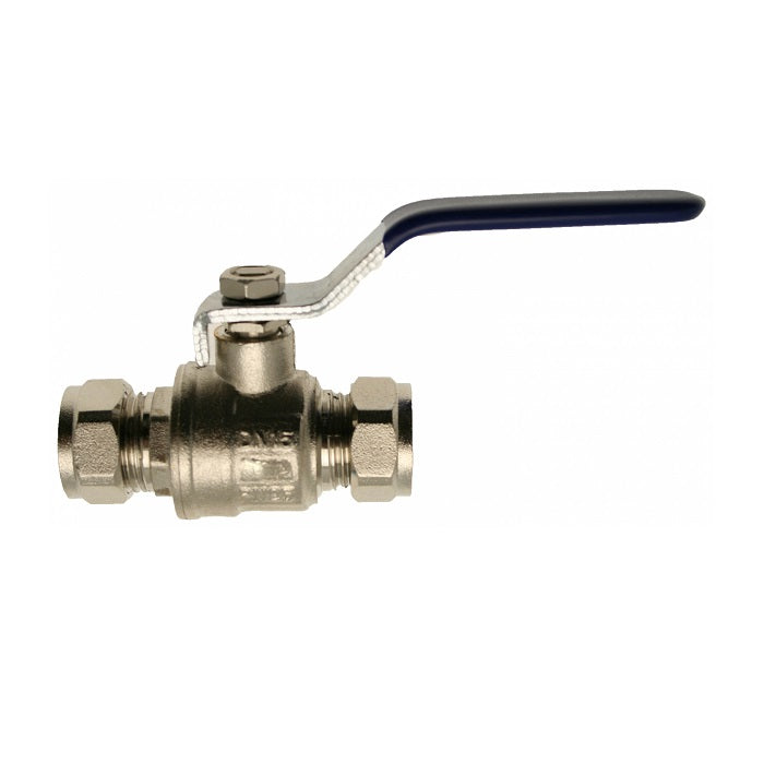 Embrass Peerless Lever Ball Valve Blue Handle 15mm WRAS