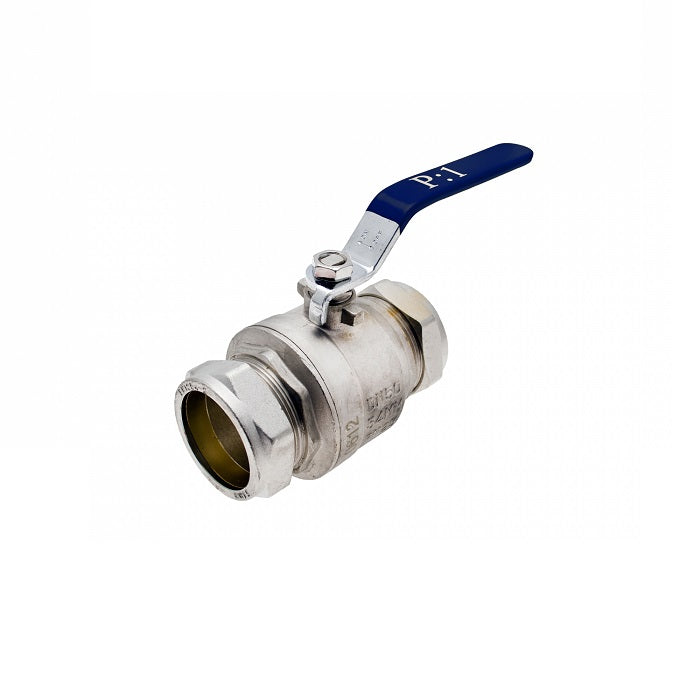 Embrass Peerless Lever Ball Valve Blue Handle 35mm WRAS