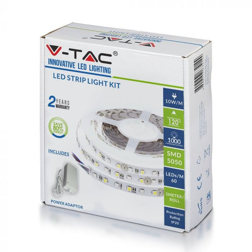 VT-5050-60 10W/M 60 LED STRIP LIGHT COLORCODE:6000K SET IP20