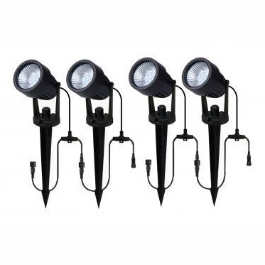 Zink Lapin 4 x 3w LED Garden Spike Kit 4k Black