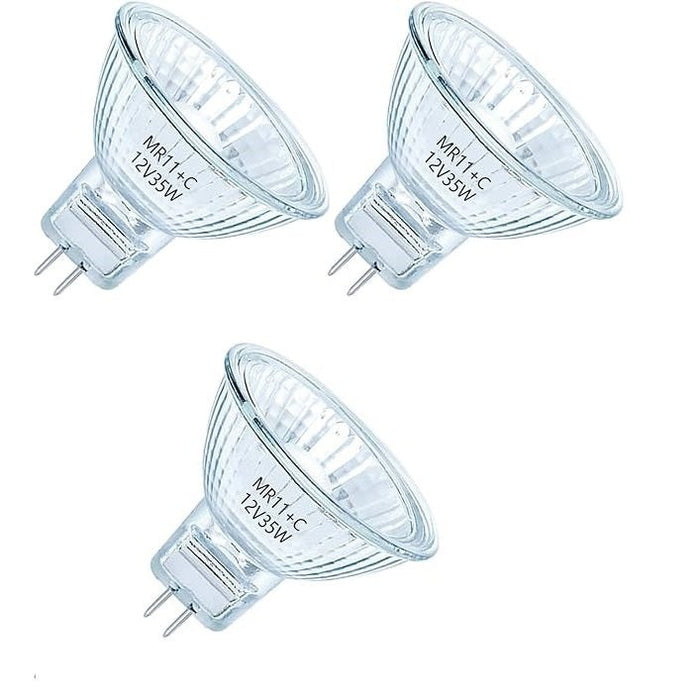 Red/Grey MR11 35mm 35W Dichroic Halogen Lamps Pk3 HL11/3P