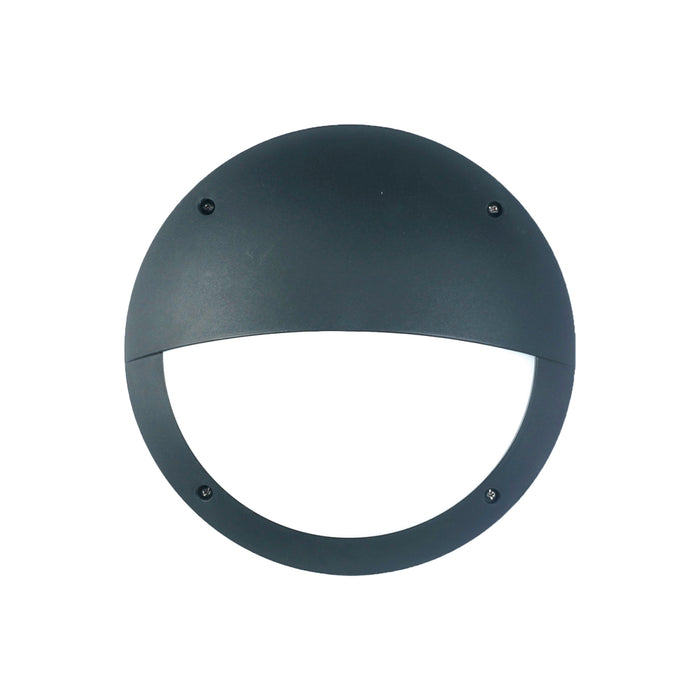 Meridian 12W Led Circular Bulkhead Outdoor Fitting, IP66, Eye Lid, Black, 1080 Lumens