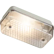 Knightbridge 230V IP65 100W max ES E27 Bulkhead with Clear Prismatic Diffuser and Aluminium