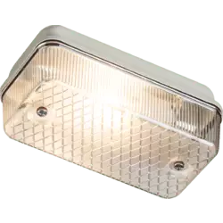 Knightbridge 230V IP65 100W max ES E27 Bulkhead with Clear Prismatic Diffuser and Aluminium
