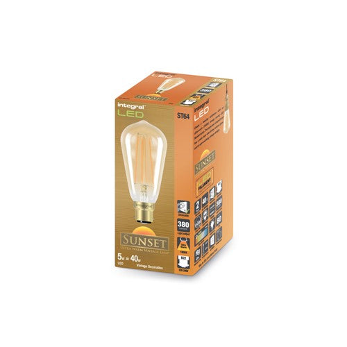 Integral LED Sunset 5W 1800K 380LM Dimmable B22