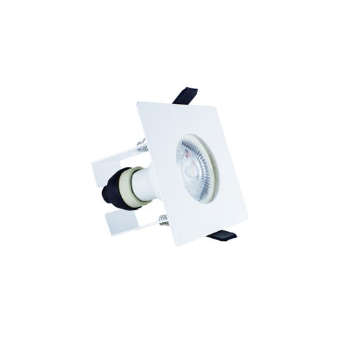 Integral Evofire Fire Rated Downlight 70Mm Cutout IP65 White Square +GU10 Holder & Insulation Guard