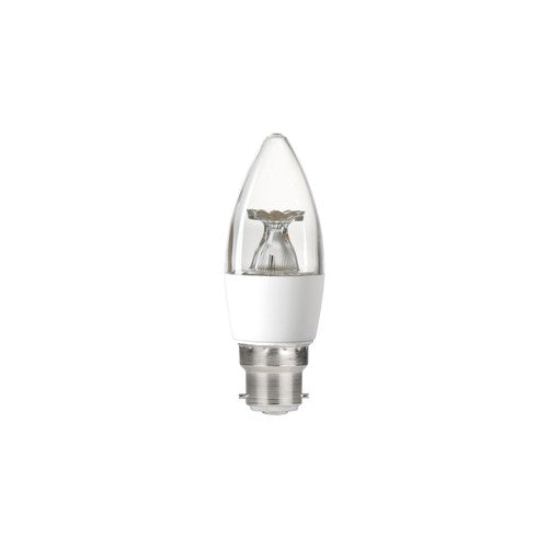 Integral Candle Bulb B22 470Lm 4.9W 4000K Dimmable 240 Beam Clear